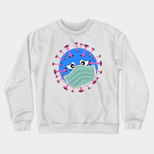 Virus with mask mask Crewneck Sweatshirt